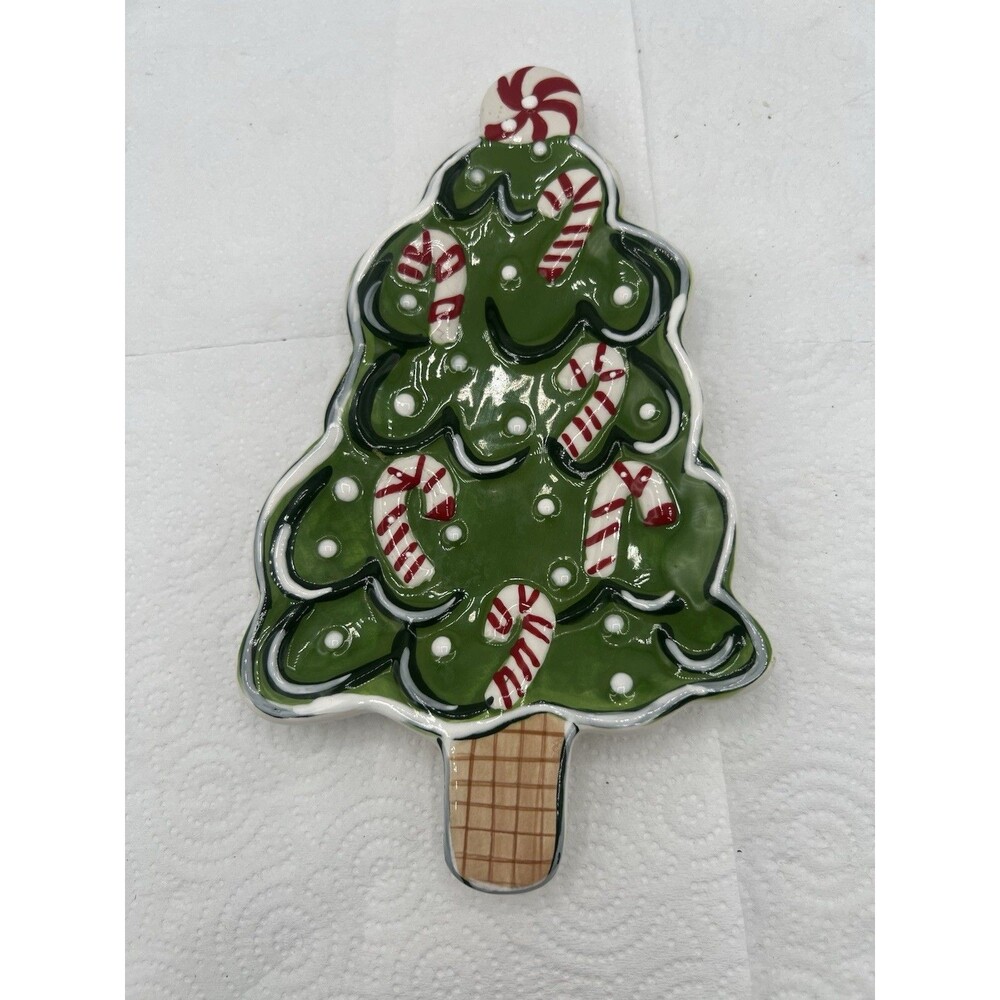 Boston Warehouse Christmas tree holiday dip bowl 8 1/4” X 5”